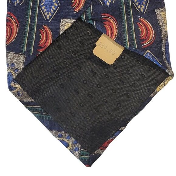 Giovanni Colorful Mixed Pattern Silk Mens Neck Tie Multicolor 58X4 Geometric - Picture 4 of 7